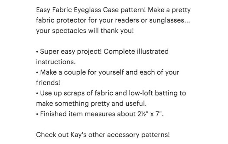 Easy fabric eyeglass case pattern glasses case pattern etsy