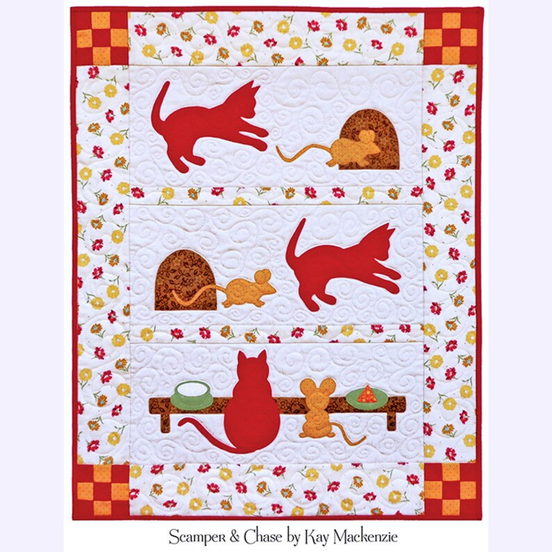 Cat and Mouse Quilt Pattern Scamper & Chase Etsy
