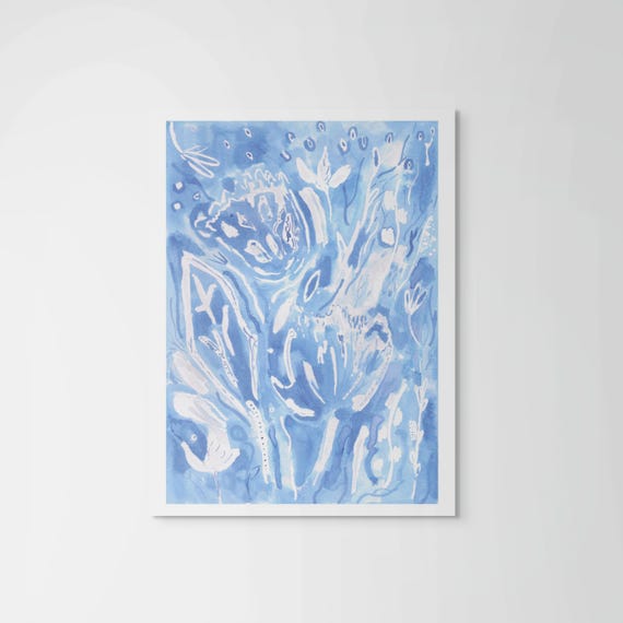 Fine Art Print • Blue Floral Whimsy