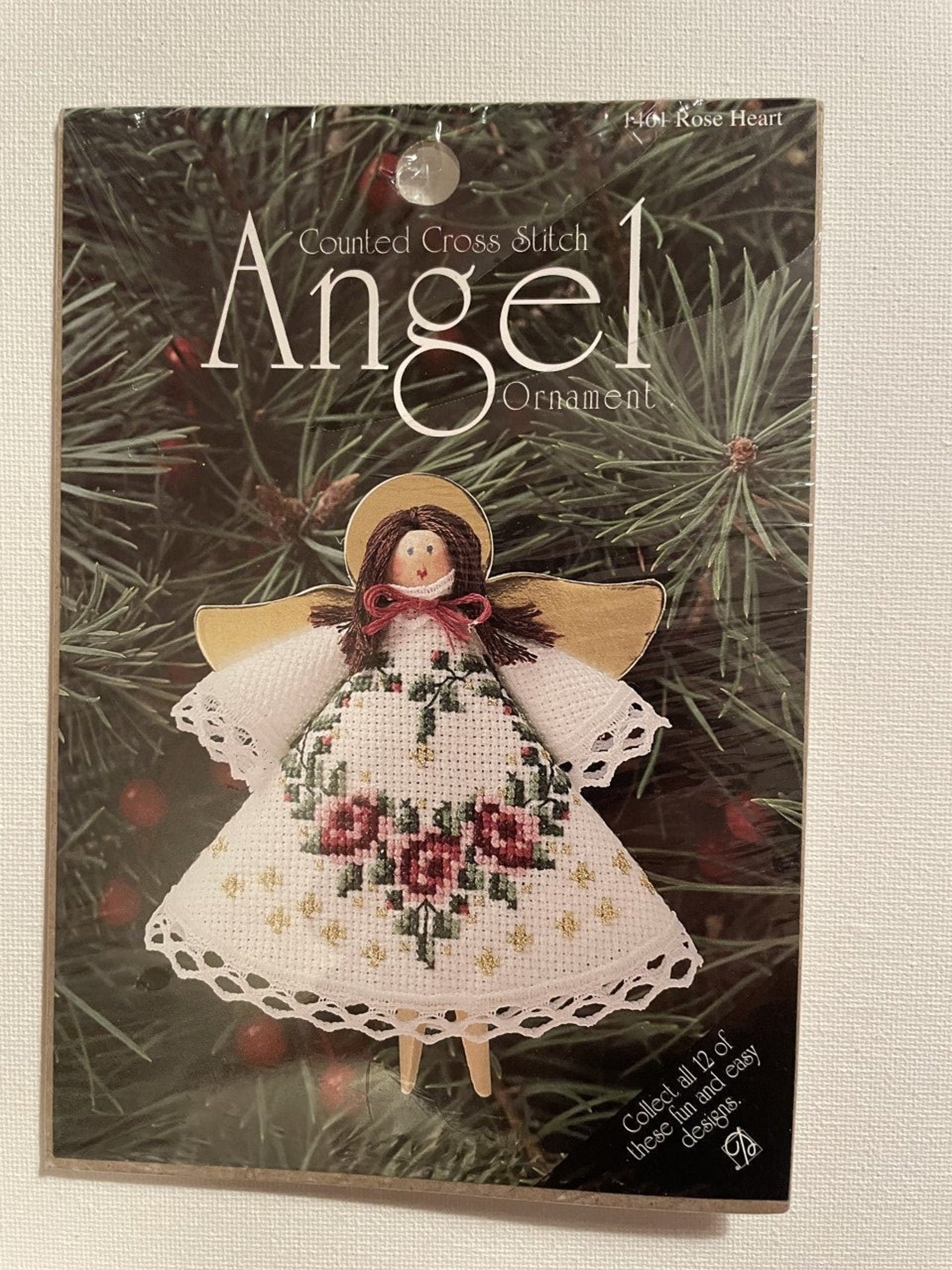 Counted Cross Stitch Angel Christmas Ornament 461 Rose Heart Etsy
