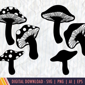 Mushroom Set SVG - Files for Circuit, Silhouette and other vinyl Cutters