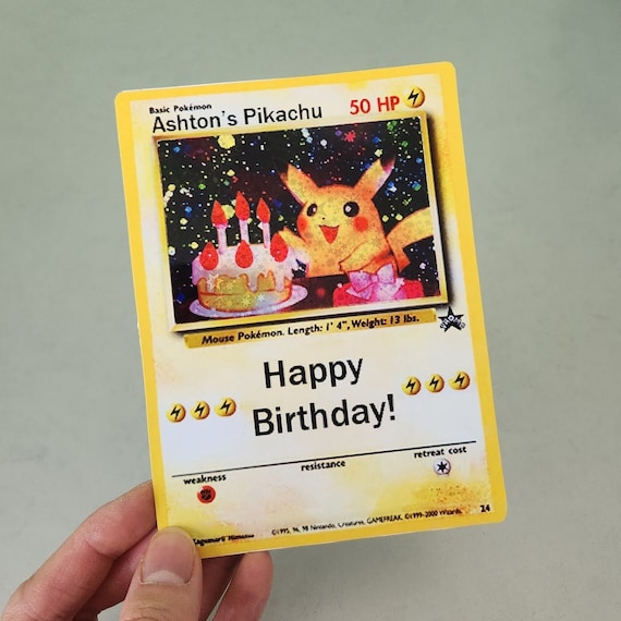 pokemon birthday card maker Happy Birthday Custom Pokémon Card, Personalized Pokémon Card for Date –  Custom Poke Cards