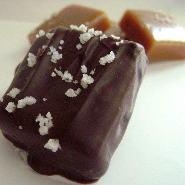 Chocolate Covered Fleur de Sel Brown Sugar Caramels - One-Pound