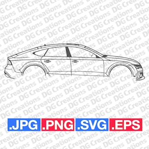 Audi RS7 Sportback 2016 Car SVG Clip Art Graphic Art Instant Download Car Illustration Vector svg eps png jpg Stencil Automotive File