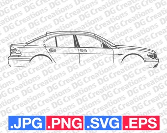 BMW 735i 2004 Car SVG Clip Art Graphic Art Instant Download Illustration Vector svg eps png jpg Stencil Automotive File