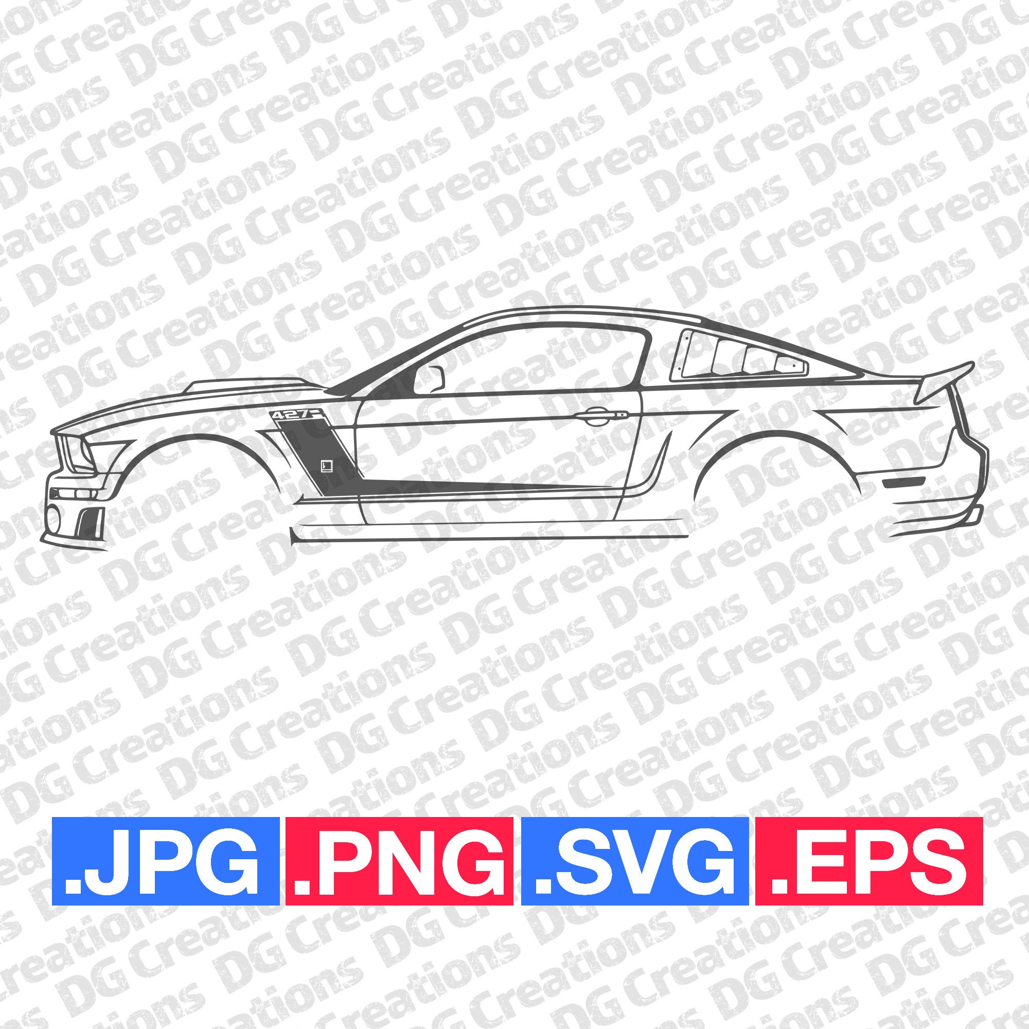 Ford Mustang Roush 427R Car SVG Clip Art Graphic Art Instant Download ...