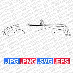 Sunbeam Alpine 1953 British Roadster  Sportscar SVG Clip Art Graphic Art Instant Download Illustration Vector svg eps png Stencil Automotive