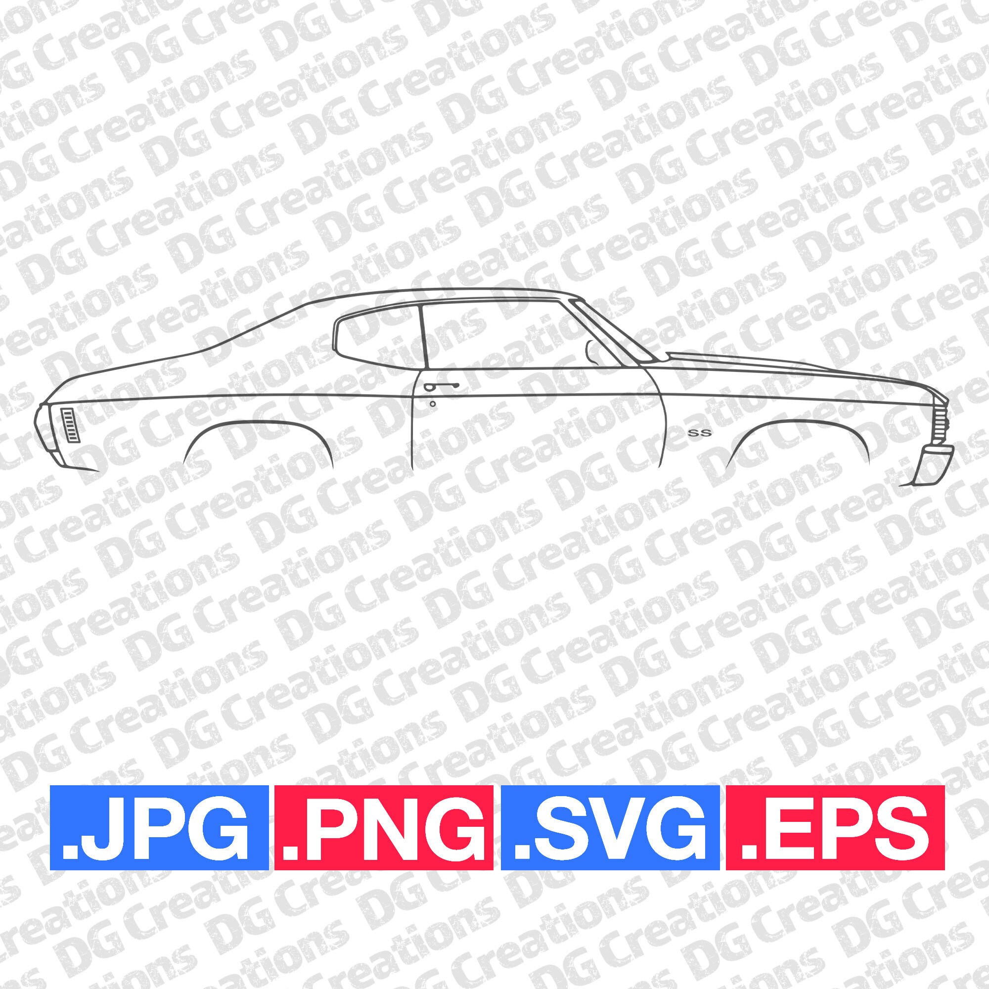 Chevelle 1972 Car SVG Clip Art Graphic Art Instant Download ...