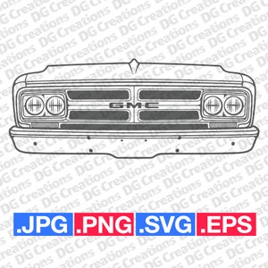 GMC Super Custom Pick Up Truck 1967 Neus SVG Clip Art Grafische Kunst Instant Download Illustratie Vector svg eps png jpg stencil Automotive