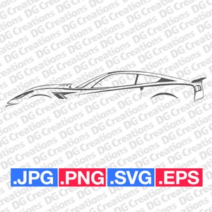 Corvette Corvette ZR1 C7 Sportwagen Auto SVG Clip Art Grafik Kunst Sofortiger Download Illustration Vektor eps png jpg Schablone Automotiv