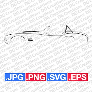 Shelby Cobra auto SVG clip art grafische kunst Instant Download illustratie auto vector SVG EPS PNG jpg stencil Automotive bestand