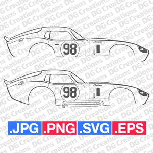 Shelby Daytona Racecar Car SVG Clip Art Graphic Art Instant Download Illustration Car Vector svg eps png jpg Stencil Automotive File