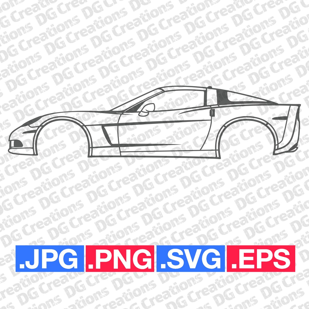 Chevrolet Corvette C6 Sportscar Full Car SVG Clip Art Graphic Art ...