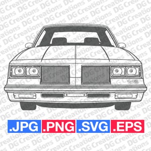 Oldsmobile Cutlass 1981 442 Car SVG Clip Art Graphic Art Instant Download Illustration Car Vector svg eps png jpg Car Stencil Automotive