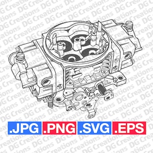 4 Carburador de barril 4150 HP SVG Clip Art Arte Gráfico Descarga Instantánea Ilustración Coche Parte Vector svg eps png jpg Plantilla Archivo Automotriz