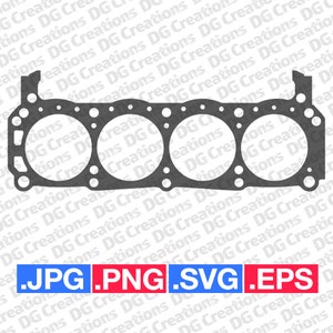 Small Block Ford koppakking SVG Clip Art Graphic Art Instant Download illustratie auto-onderdeel Vector svg eps png jpg stencil Automotive-bestand