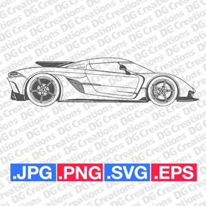 Koenigsegg Jesko Absolut Supercar Car SVG Clip Art Graphic Art Instant Download Illustration Car Vector svg eps png jpg Stencil Automotive