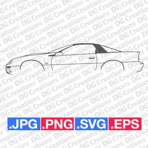 Chevrolet Camaro SS 2000 Gen 4 Auto SVG Clip Art Grafik Sofort Download Illustration Vektor svg eps png jpg Schablone Automotiv Datei