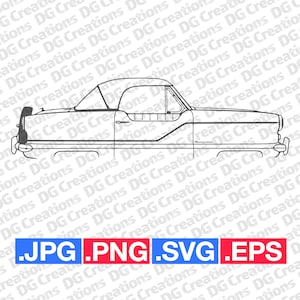 Nash Metropolitan 1962 Classic Car SVG Clip Art Graphic Art Instant Download Illustration Car Vector svg eps png jpg Car Stencil Automotive