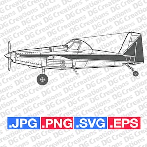 Air Tractor AT-802A Crop Duster Flugzeug Flugzeug Seite SVG Clip Art Grafik Kunst Sofortiger Download Illustration Vektor eps png jpg Schablone