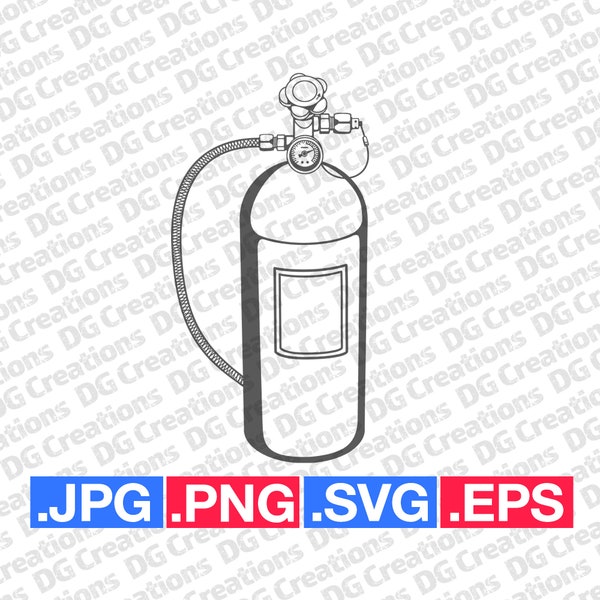 Nitrous Bottle SVG Clip Art Graphic Art Tank Instant Download Illustration Car Part Vector svg eps png jpg Stencil Automotive File