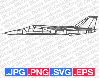 F-111 Aardvark Fighter Jet Plane Modern Airplane Side SVG Clip Art Graphic Art Instant Download Illustration Vector svg eps png Stencil