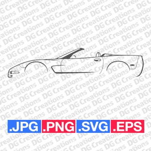 Chevrolet Corvette Convertible C5 Sportscar Car SVG Clip Art Graphic Art Instant Download Illustration Vector svg eps png Stencil Automotive