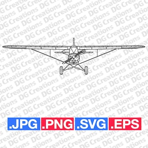 Piper PA18 Super Cub Bush vliegtuig vliegtuig voorzijde SVG Clip Art grafische kunst Instant Download illustratie Vector svg eps png jpg Stencil