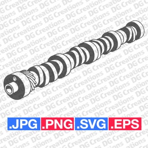 V8 Camshaft SVG Engine Part Clip Art Graphic Art Instant Download Illustration Car Part Vector svg eps png Stencil Automotive File