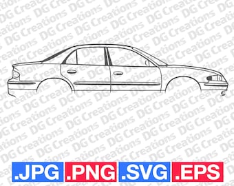 Buick Regal Sedan Car SVG Clip Art Graphic Art Instant Download Illustration Vector svg eps png jpg Stencil Automotive File