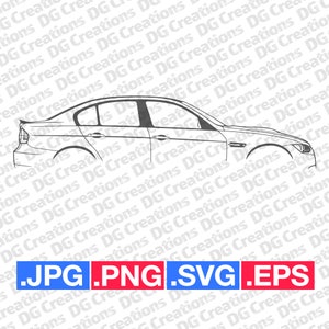 BMW E90 M3 Auto SVG Clip Art Grafik Kunst Sofort Download Illustration Vektor svg eps png jpg Schablone Automotiv Datei