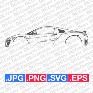 NSX 2021 Sportscar Car SVG Clip Art Graphic Art Instant Download Car Illustration Vector svg eps png jpg Stencil Automotive File