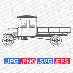 Ford Modelo T grano Camión Coche Clásico SVG Clip Art Arte Gráfico Descarga Instantánea Ilustración Coche Vector svg eps png Plantilla Archivo Automotriz