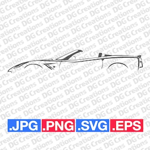 Chevrolet Corvette Stingray Convertible C7 Sportscar SVG Clip Art Graphic Art Instant Download Illustration Vector svg Stencil Automotive