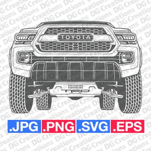 Toyota Tacoma TRD 2021 Pick Up Truck SVG Clip Art Graphic Art Instant Download Illustration Car Vector svg eps png jpg Stencil Automotive
