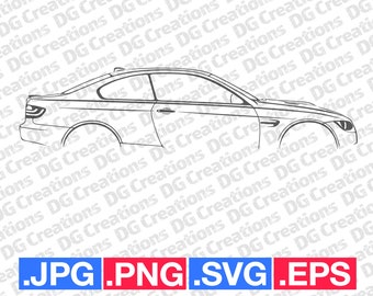 BMW M3 Car SVG Clip Art Graphic Art Instant Download Illustration Vector svg eps png jpg Stencil Automotive File