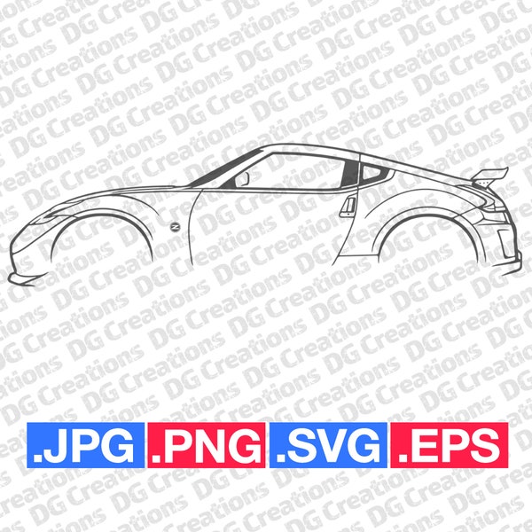 Nissan 370Z Nismo 2014 Sportscar Car SVG Clip Art Graphic Art Instant Download Illustration Car Vector svg eps png jpg Stencil Automotive