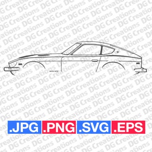 Datsun 280Z 1978 Sportscar Car SVG Clip Art Graphic Art Instant Download Illustration Vector svg eps png jpg Stencil Automotive File