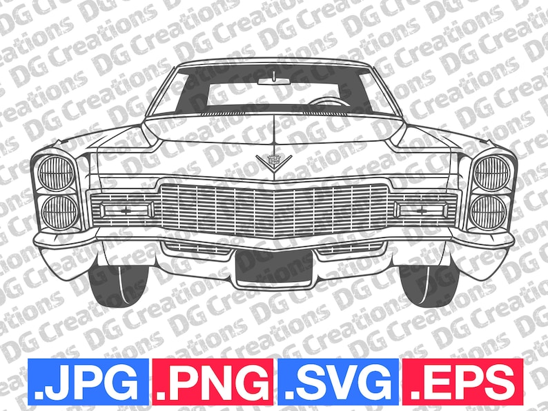 Cadillac Deville 1968 Front Car SVG Clip Art Graphic Art - Etsy