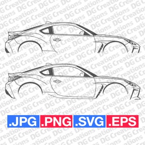 Toyota GR86 2022 Sportscar Car SVG Clip Art Graphic Art Instant Download Illustration Car Vector svg eps png jpg Stencil Automotive File