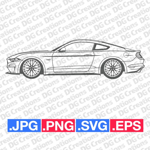 Ford Mustang GT 2020 Full Sportscar Car SVG Clip Art Graphic Art 
