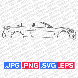 BMW M440i conversível 2021 Carro SVG Clip Art Arte gráfica Download instantâneo Ilustração Vetor svg eps png jpg Stencil Arquivo automotivo