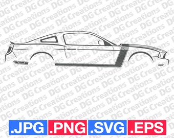 Ford Mustang Boss 302 2013 Car SVG Clip Art Graphic Art Instant Download Illustration Car Vector svg eps png jpg Stencil Automotive