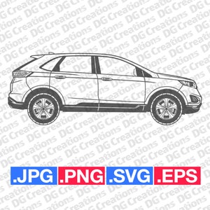 Ford Edge Sport 2018 SUV Car SVG Clip Art Graphic Art Instant Download Illustration Car Vector svg eps png jpg Stencil Automotive File