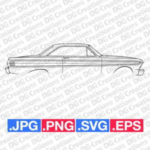 Ford Falcon 1964 Hardtop Car SVG Clip Art Graphic Art Instant Download Illustration Vector svg eps png jpg Stencil Automotive File