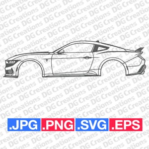 Ford Mustang Dark Horse 2024 Auto SVG Clip Art Grafik Kunst Sofort Download Illustration Auto Vektor svg eps png jpg Schablone Automotive Datei