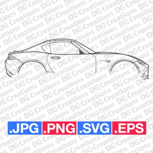 Mazda MX-5 Miata 2020 Car SVG Clip Art Graphic Art Instant Download Illustration Car Vector svg eps png jpg Stencil Automotive File
