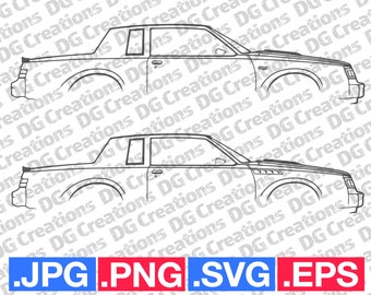Buick Grand National GNX Car SVG Clip Art Graphic Art Instant Download Illustration Vector svg eps png jpg Stencil Automotive File