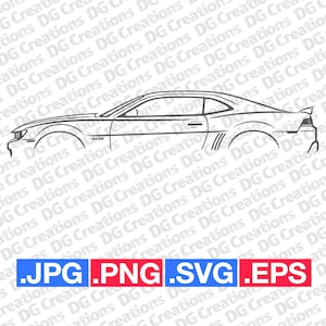 シボレーカマロSS 2019 カーSVGクリップアートグラフィックアートインスタントダウンロードイラストベクターsvg eps png jpgステンシル自動車ファイル