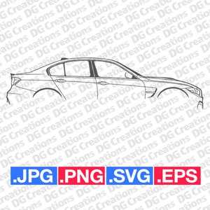 BMW F80 M3 Carro SVG Clip Art Arte gráfica Download instantâneo Ilustração Vetor svg eps png jpg Stencil Arquivo automotivo